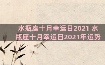 水瓶座十月幸运日2021 水瓶座十月幸运日2021年运势